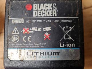 Black & Decker 18V Cordless Drill Driver w/ Charger & 2x Batteries