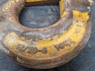 Yoke Clevis Self Locking Hook, 8-Ton Capacity