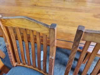 Wood Dining Table w/ 6x Wood Chairs