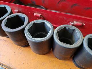 8-Piece 1" Drive Impact Sockets, Metric Sizes