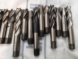 79x Assorted Ball, Square Edge, Rounded Edge & Finishing End Mill Bits