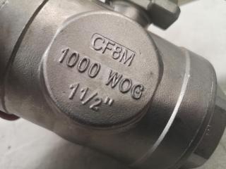 1.5" 3-Way Ball Valve, 1000 WOG,
CF8M