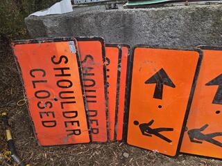 9 x Road Works Signs 