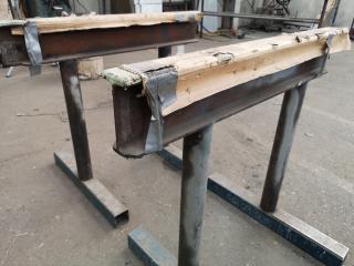 Pair of Heavy Duty Steel Workshop Saw Horses