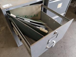 2x Workshop Office 2-Drawer Metal File Cabinets