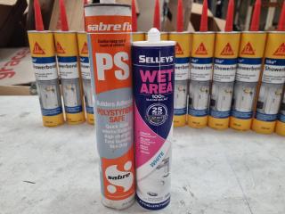 12x Sika Showerbond Adhesives + Bonus Selleys & Sabre Fix Sealants