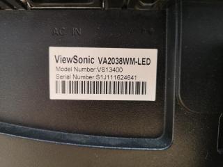 ViewSonic 20"" LED Computer Monitor