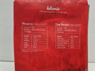Lelumia Phoenix Pack Rechargeable Bicycle Light Combo