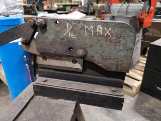 Industrial Hand Guillotine on Heavy Steel Stand