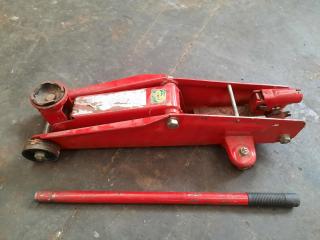 TUV Lever Hydraulic Jack and Pair of Jack Stands