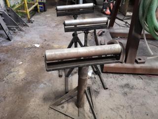 3x Adjustable Workshop Material Support Roller Stands