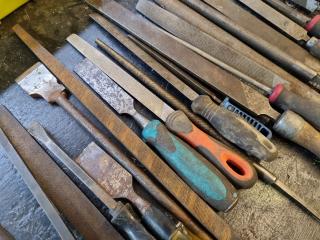 Assorted Hand Files, Chisels, More