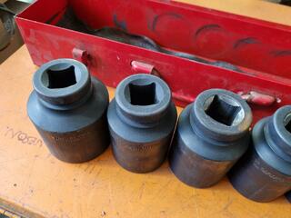 8-Piece 1" Drive Impact Sockets, Metric Sizes