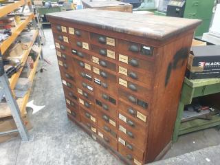 Vintage Timber Industrial Drawer Unit