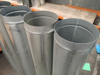 5x Galvanised Steel Duct Flues, 200x1200mm Size