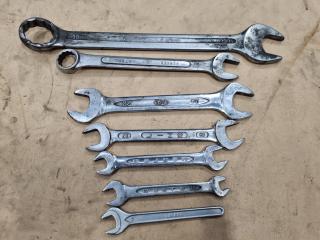 7x Assorted Combination & Open End Spanners