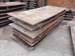 Stack of 6 Heavy Duty Industrial Steel Plate Pallets