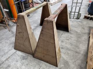 Pair of Custom Built Wooden Sawhorses