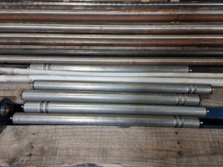Large Assortment of Steel Rods and Rollers