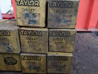 26x Assorted Taylor Branded Drill Collets