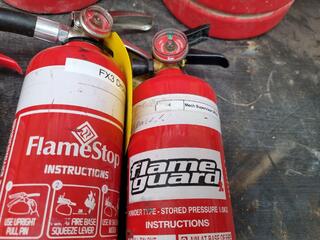 7x Assorted Powder Fire Extinguishers