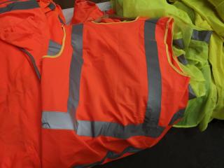 42x Worksite Visual Safety Vests, Orange & Yellow, Assorted Sizes