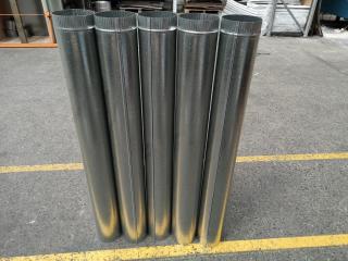 5x Galvanised Steel Duct Flues, 150x1200mm Size