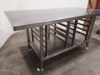 Low Stainless Steel Prep Bench Table