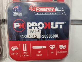 2xGA Forestry ProKut Replacement Chainsaw Chains, 15"(38cm) and 14"(35cm) sizes