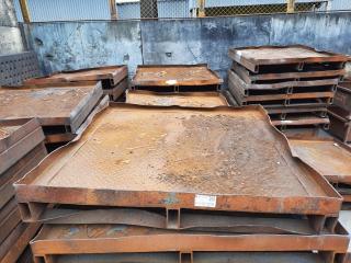 Stack of 6 Industrial Steel Pallets