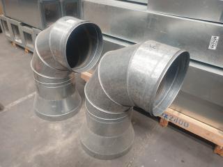 2 x Large Diameter Galvanised Duct Corners