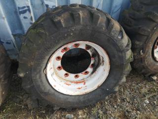 4x Commercial Tyres w/ Wheels, 19.5" Rims