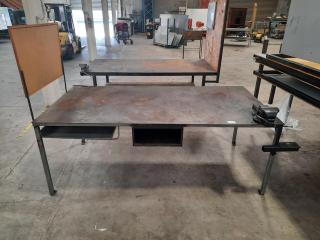 Industrial Steel Workbench with Vice & Pinboard