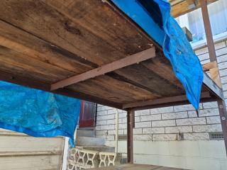 Workbench with Attached Outdoor Roof Assembly