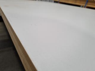 3 Sheets of Laminex White Snowdrift MDF (2440x1220x18mm)