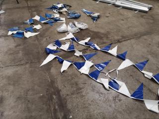 Lengths of Blue & White Triangle Flag Bunting