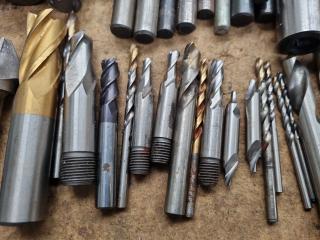 80x Assorted Drills & End Mills