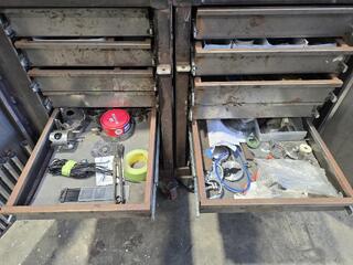 Three Unit Modular Steel Workbench 