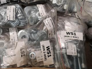 Hex Bolts, Washers, Nuts, & More, Assorted Sizes