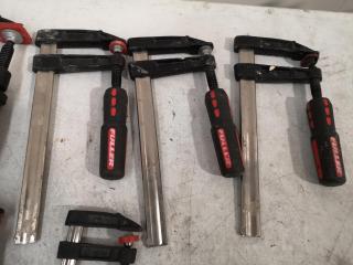 6x Assorted Size F-Clamps