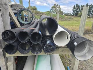 Assorted Drainage Pipes and Mesh