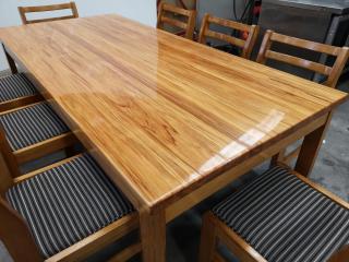 Stylish Large Macrocarpa Cafe Table and Chairs Set