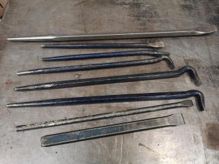8x Assorted Pry Wrecking Bars