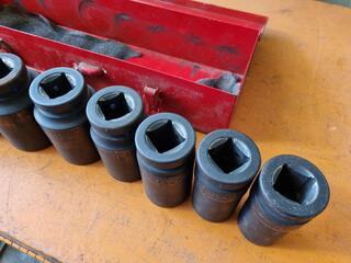 8-Piece 1" Drive Impact Sockets, Metric Sizes
