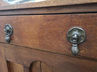 Vintage Wooden Mirrored Cabinet Drawer Unit