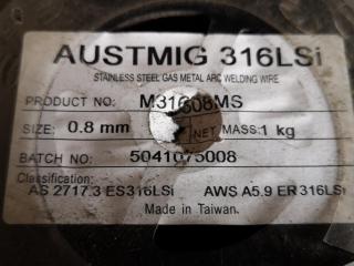 2x AustMig 316LSI Stainless Steel Arc Welding Wire, 0.8mm size