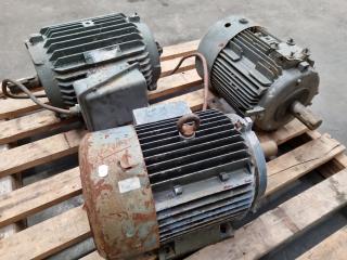 3x Assorted 3-Phase Induction Motors