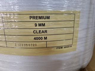 Roll of Premium 9mm Clear Strapping, 4000m length