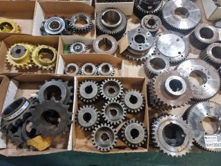 Large Assortment of Gears, Rollers and Sprockets