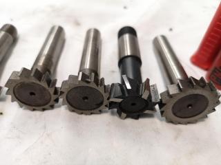 31x Assorted Sizes of Keyset & T--Slot Mill Cutters